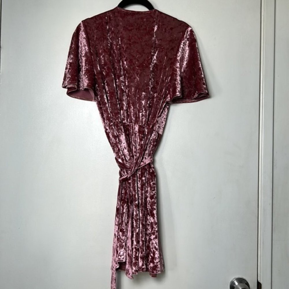 Show Me Your Mumu Andrea Crushed Velvet Wrap Dress S - Picture 9 of 11